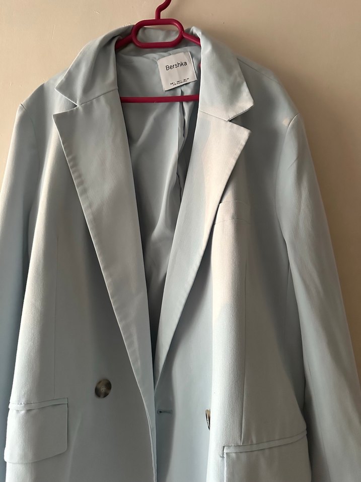 Mavi Düğmeli Kadın Blazer Ceket - Görsel 2