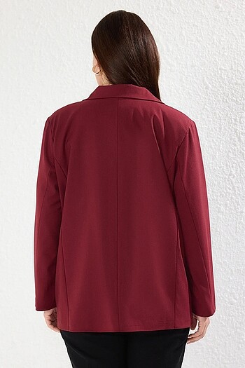 Trendyol & Milla Curve Bordo Astarlı Oversize Blazer