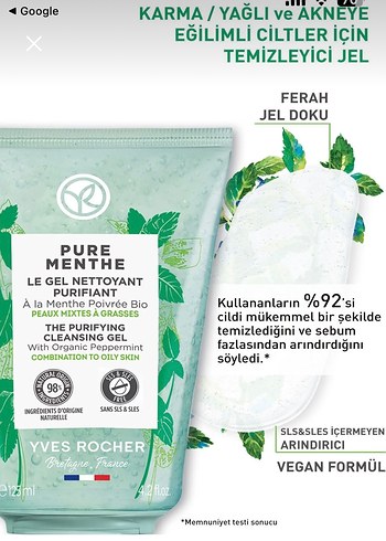 Yves Rocher Pure Menthe Arındırıcı Temizleyici Jel