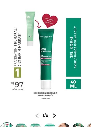 Yves Rocher Yves Rocher Sebo Active Clear Jel Krem