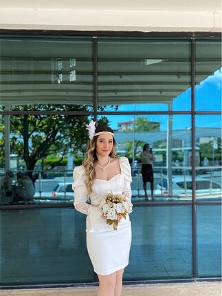 Beyaz milla elbise