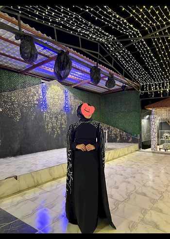 Uzun Siyah Nakışlı Gotik Kadın Abiye - Görsel 2