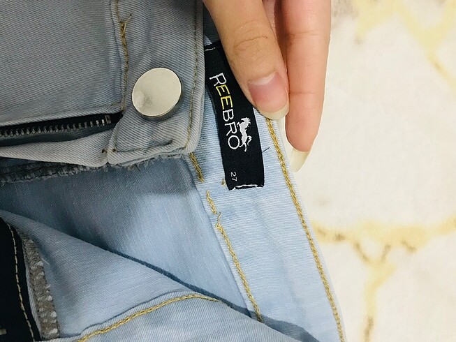 27 Beden beyaz Renk Yüksek bel kot pantolon