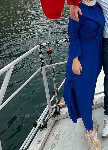 36 Beden Önü detaylı tesettür elbise