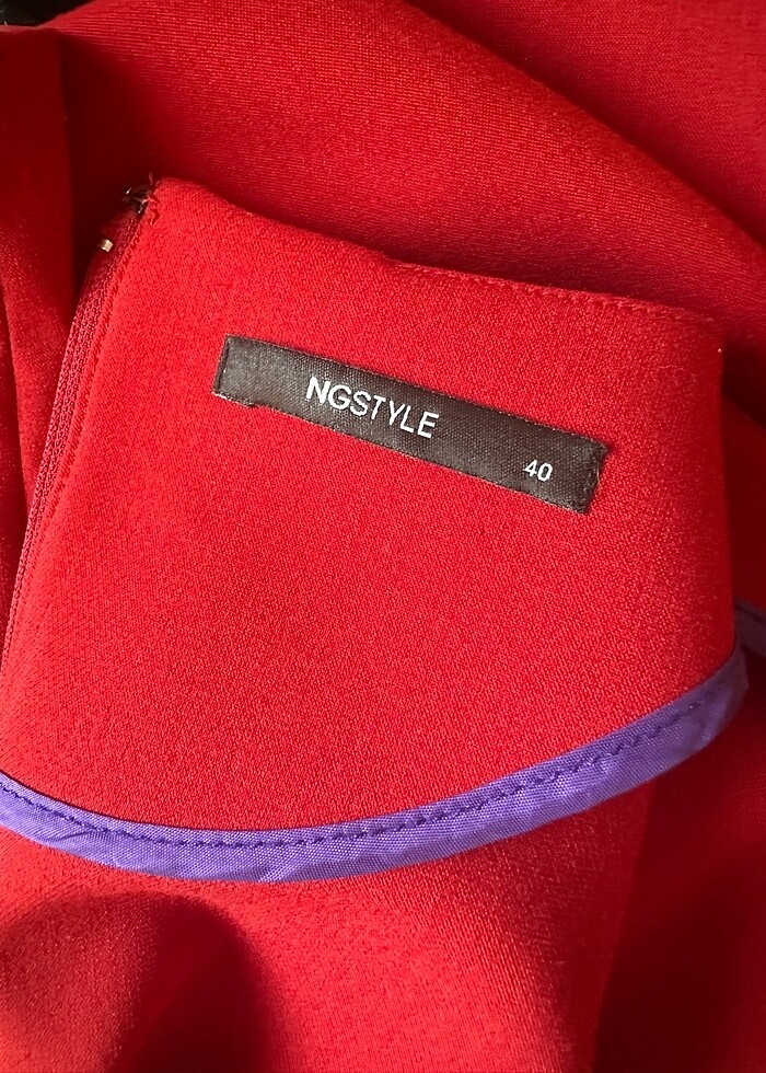 Kırmızı Uzun Kollu Elbise - Görsel 5