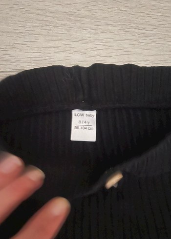 4 Yaş Beden Kız Çocuk Siyah Düğmeli Fit Kesim Tayt
