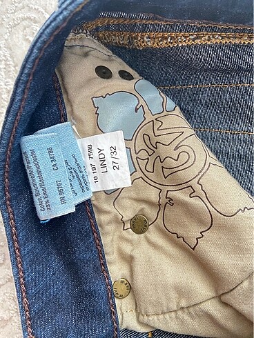 27 Beden Mavi jeans kot kapri pantolon