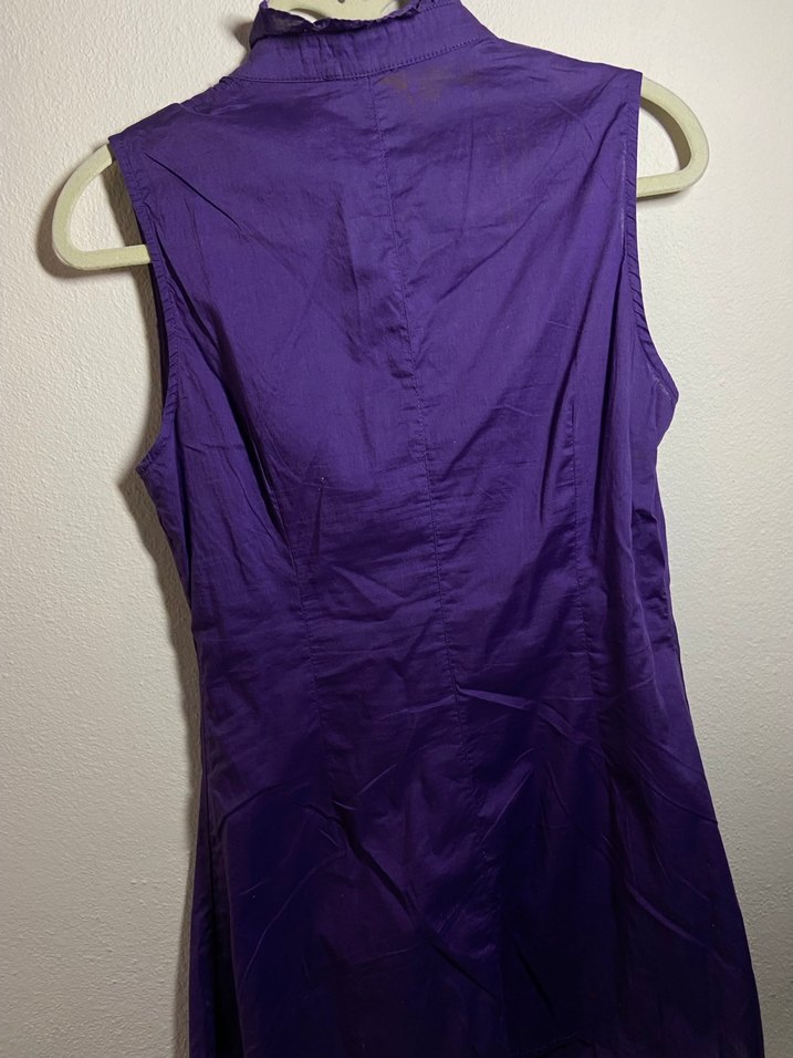 Mor Düğmeli Vintage Bluz - Görsel 3