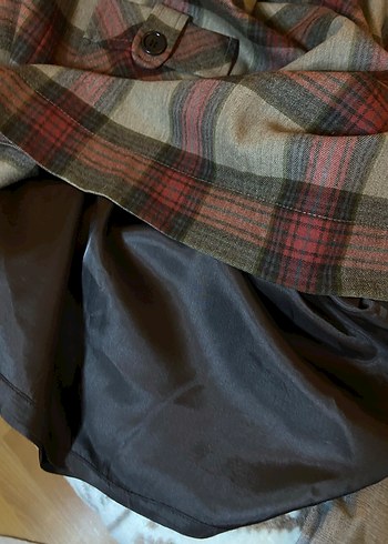 Düğmeli Kısa Kollu Ekose Midi Elbise - Görsel 5