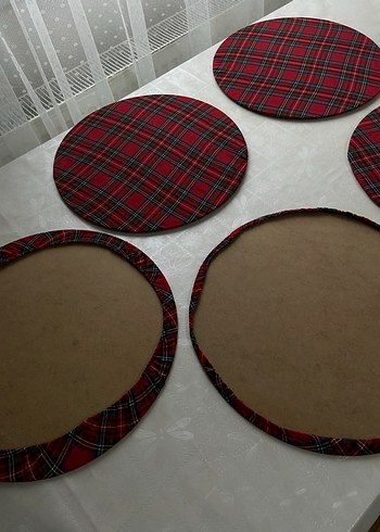 Kırmızı Ekose Amerikan Servis Seti - Görsel 2