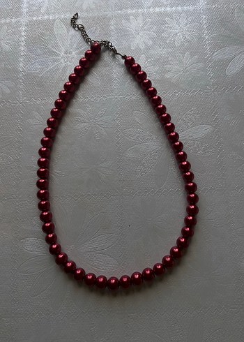 Kırmızı Boncuklu Midi Kolye - Görsel 3