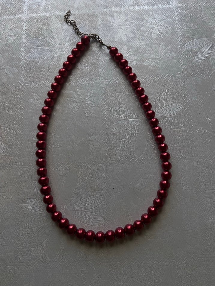 Kırmızı Boncuklu Midi Kolye - Görsel 3