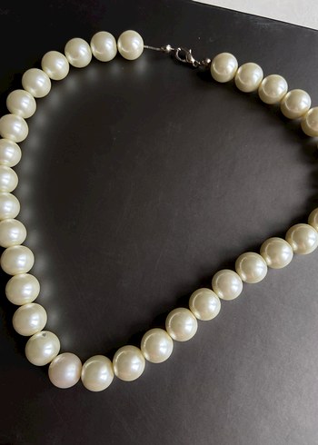 Beyaz İnci Boncuklu Kadın Kolye ve Küpe Seti - Görsel 4