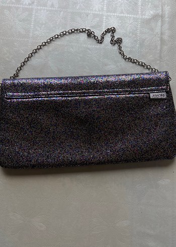 Parlak Mor Yılan Desenli Kadın Portföy Çanta - Görsel 3