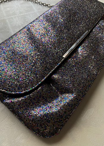 Parlak Mor Yılan Desenli Kadın Portföy Çanta - Görsel 2