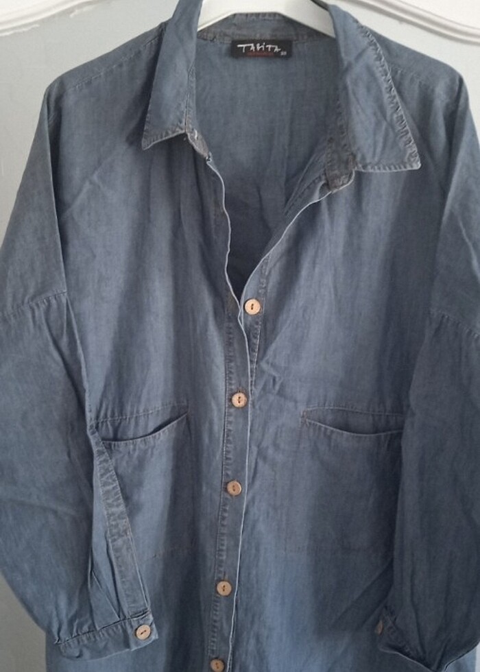 İnce kot gömlek  - Görsel 2