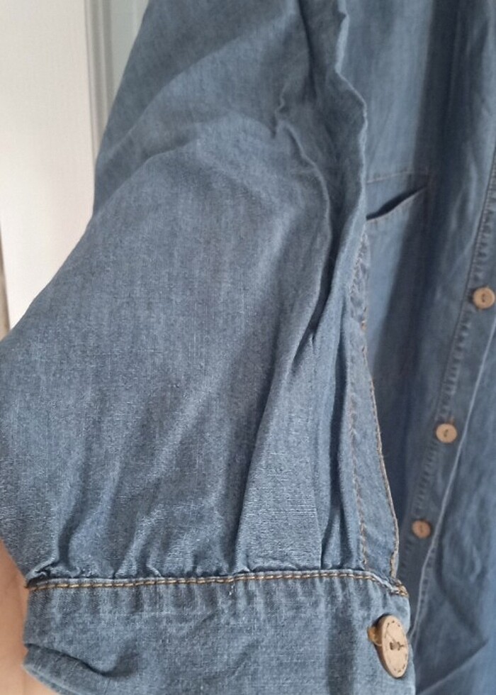 İnce kot gömlek  - Görsel 3