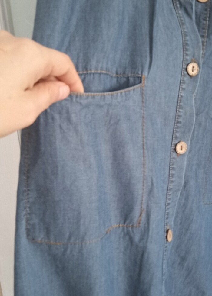 İnce kot gömlek  - Görsel 4