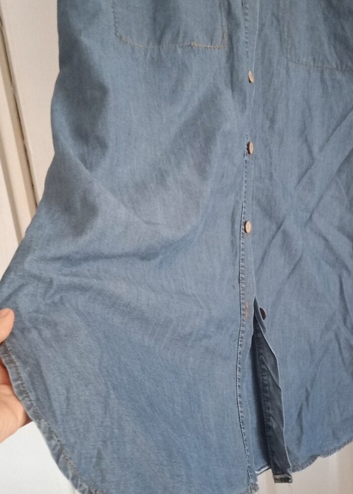 İnce kot gömlek  - Görsel 5