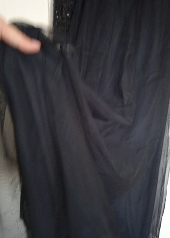 Diger Siyah Payetli Uzun Kollu Gece Elbisesi - Görsel 7