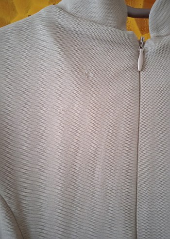 Nakışlı, Uzun Kollu Bej Vintage Elbise - Görsel 9