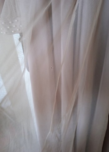 Nakışlı, Uzun Kollu Bej Vintage Elbise - Görsel 10