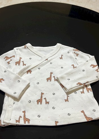 Beyaz Baskılı Düğmeli Pamuklu Bebek Hırkası - Görsel 3