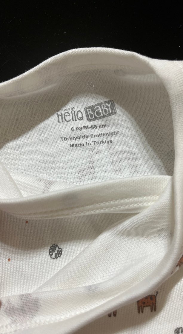 Beyaz Baskılı Düğmeli Pamuklu Bebek Hırkası - Görsel 2