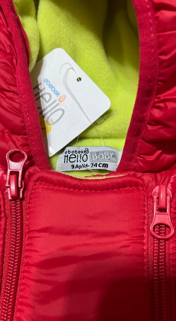 Kırmızı Fermuarlı Bebek Kış Tulumu - Görsel 3