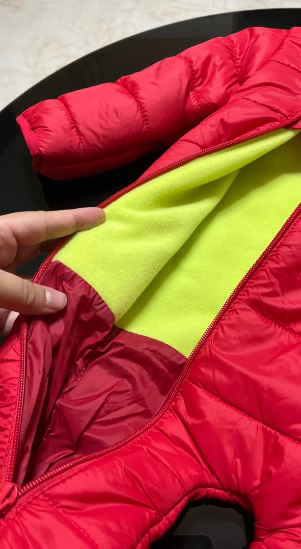 Kırmızı Fermuarlı Bebek Kış Tulumu - Görsel 5