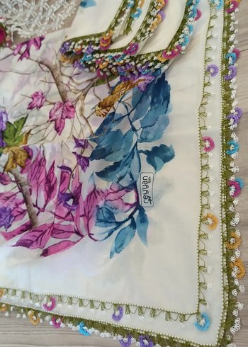 Bohem Çok Renkli Dantel Kenarlı Kadın Fular - Görsel 12