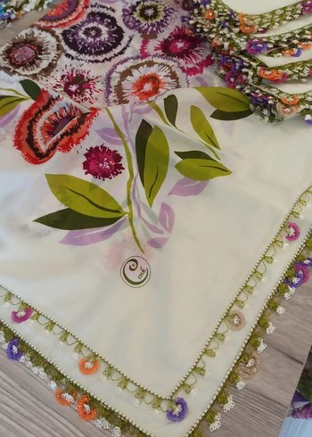 Bohem Çok Renkli Dantel Kenarlı Kadın Fular - Görsel 6