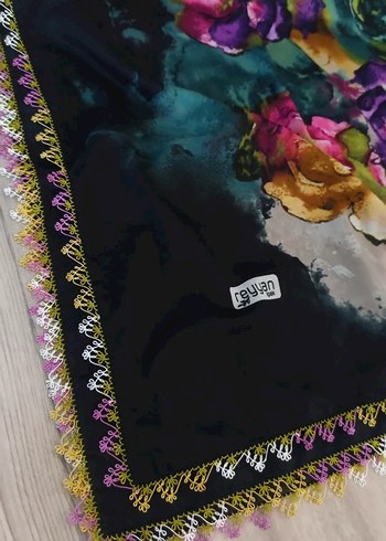 Bohem Çok Renkli Dantel Kenarlı Kadın Fular - Görsel 17