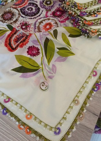 Bohem Çok Renkli Dantel Kenarlı Kadın Fular - Görsel 7