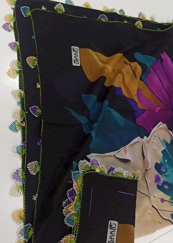 Boncuk Detaylı Çok Renkli Bohem Kadın Fuları - Görsel 8