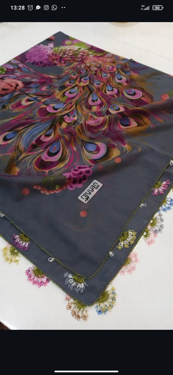 Boncuk Detaylı Çok Renkli Bohem Kadın Fuları - Görsel 3