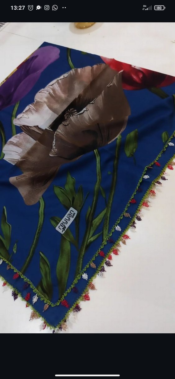 Boncuk Detaylı Çok Renkli Bohem Kadın Fuları - Görsel 2