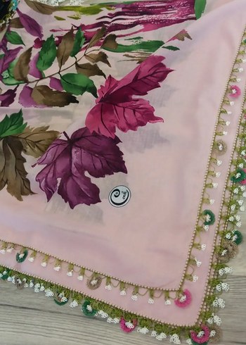 Dantel Detaylı Çok Renkli Bohem Kadın Fular - Görsel 18