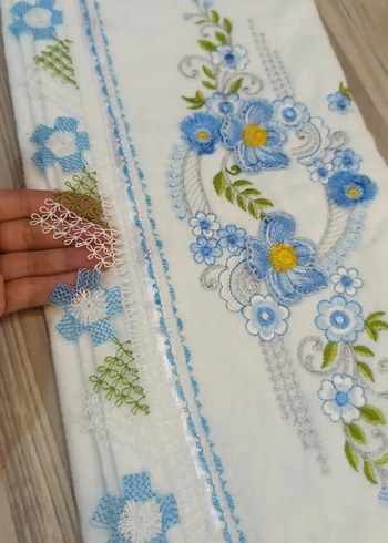 Nakışlı Pastel Renkli Havlu Seti - Görsel 9