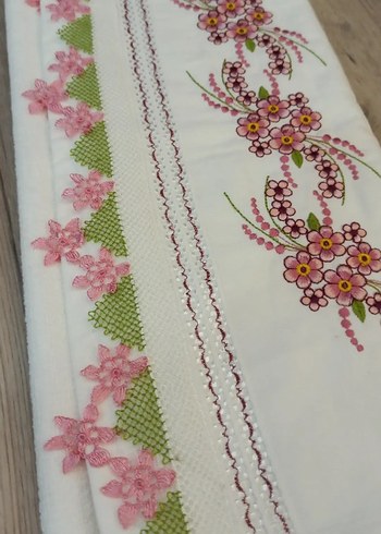 Nakışlı Pastel Renkli Havlu Seti - Görsel 14