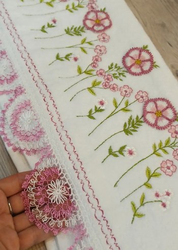 Nakışlı Pastel Renkli Havlu Seti - Görsel 15