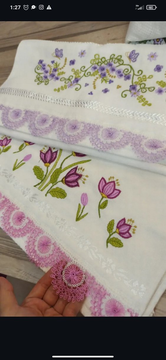 Nakışlı Pastel Renkli Havlu Seti - Görsel 5