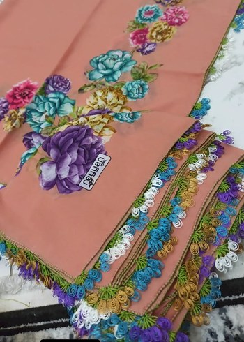 Boncuk İşlemeli Bohem Kadın Şal - Görsel 3