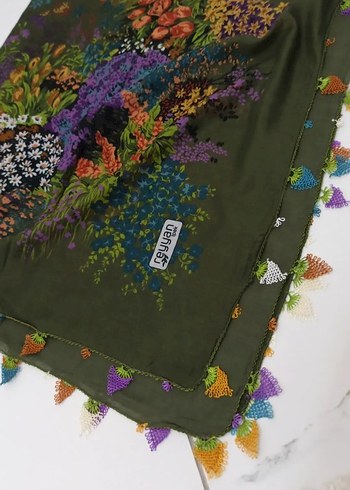 Boncuk İşlemeli Bohem Kadın Şal - Görsel 19