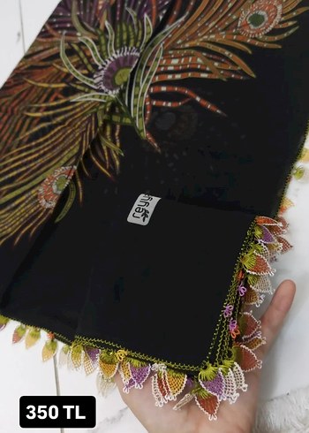 Boncuk İşlemeli Bohem Kadın Şal - Görsel 15