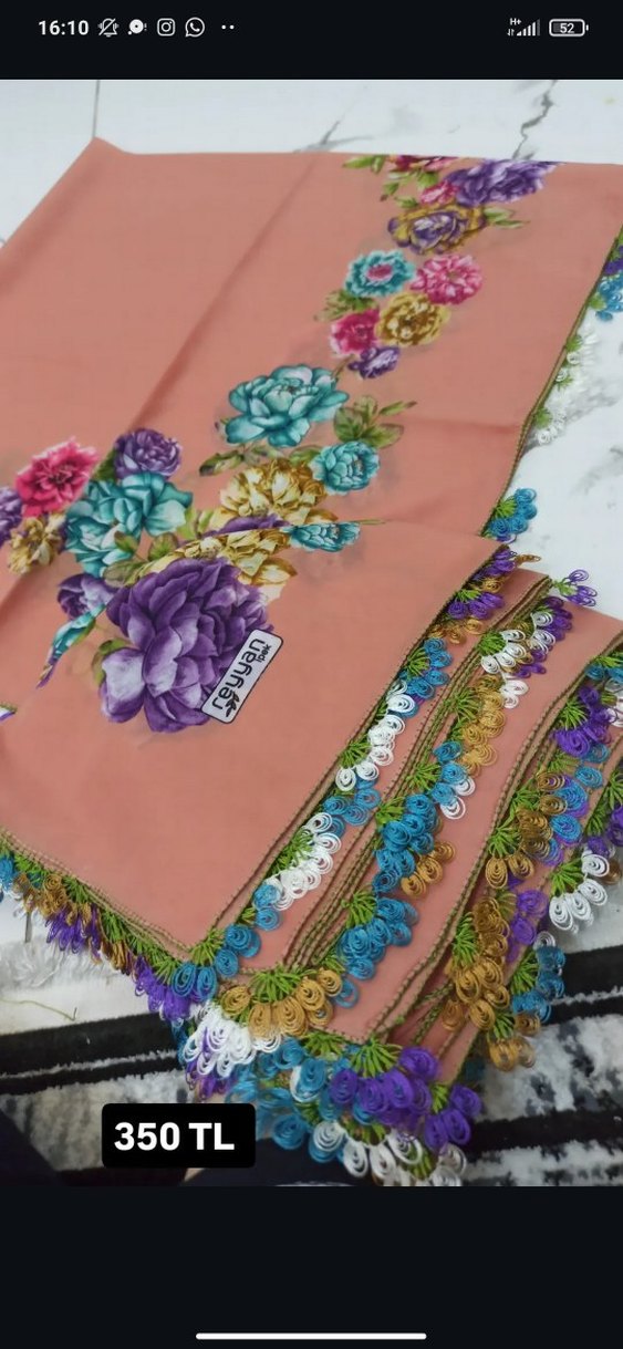 Boncuk İşlemeli Bohem Kadın Şal - Görsel 3