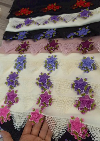 Çiçekli Dantel Bohem Kadın Fuları - Görsel 3