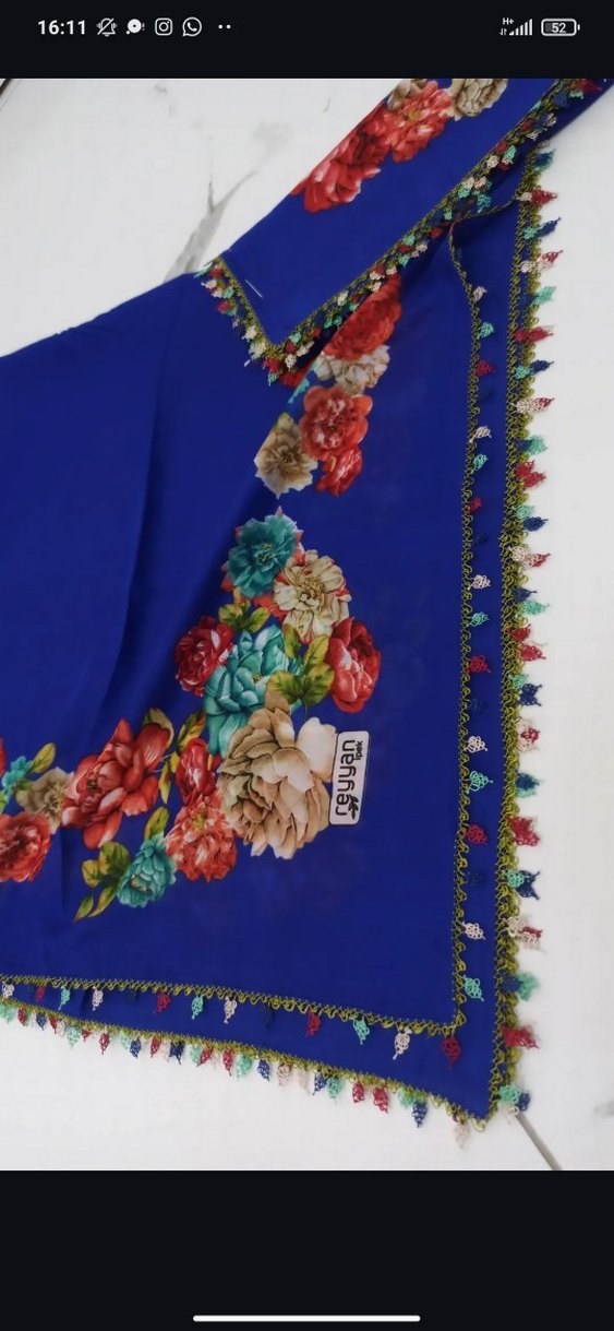 Bohem Tarzı Kahverengi Kadın Şal - Görsel 2