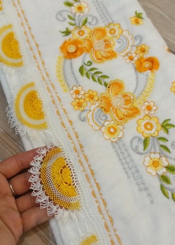 Sarı Nakışlı Bohem Havlu - Görsel 8