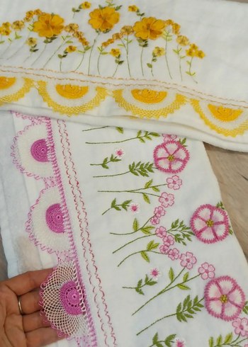 Sarı Nakışlı Bohem Havlu - Görsel 7